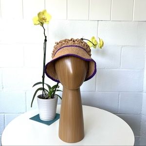 Handmade Raffia Crochet Bucket Hat